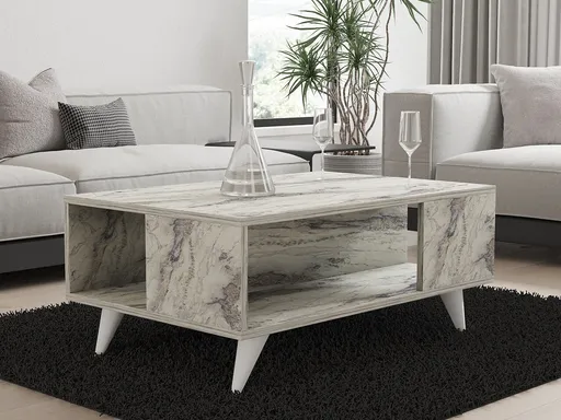 Masuta de cafea, Hanah Home, Yuka, 90x39.5x60 cm, Marmura Freesia