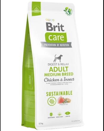 BRIT Care Sustainable Adult Medium Breed Hrana caini adulti, cu pui si insecte 12 kg