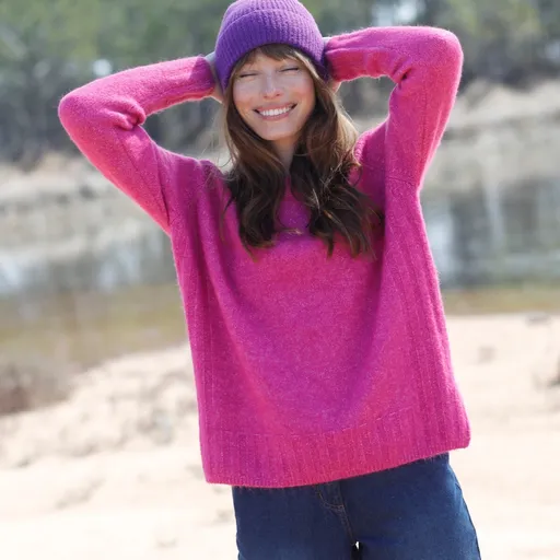 Pulover cu gât rotund din poliester reciclat (1)