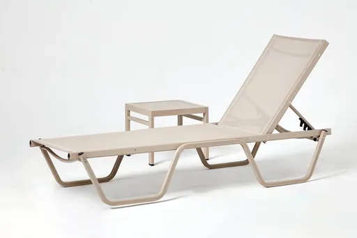 Set sezlong si masuta de gradina 2 piese, Hanah Home, Asos, Bej