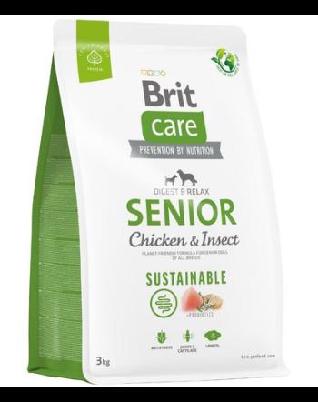 BRIT CARE Sustainable Senior Chicken &amp; Insect 3 kg hrana caini seniori, cu pui si insecte