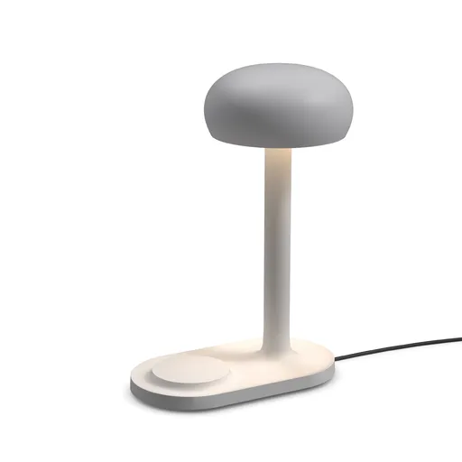 Lampa Emendo cu incarcator wireless QI, bej - Eva Solo