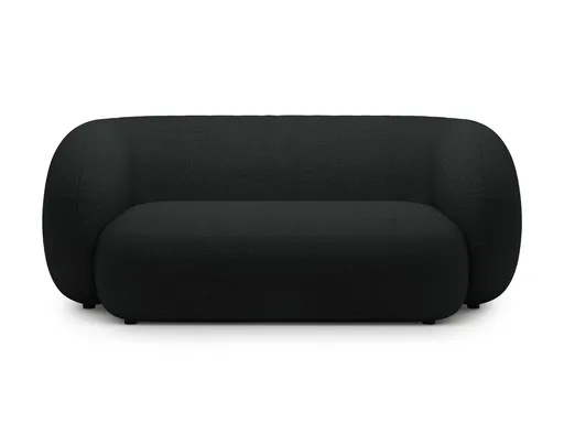 Canapea modulara 2 locuri, Kate, Micadoni Home, 183x99x76 cm, tesatura boucle, negru