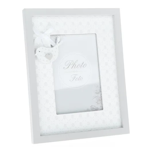 Ramă foto din lemn Little bird, gri, 18 x 23 cm