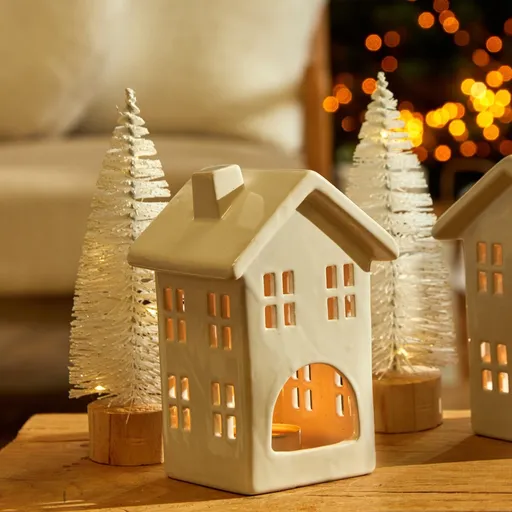 Suport de lumânări din ceramică casă