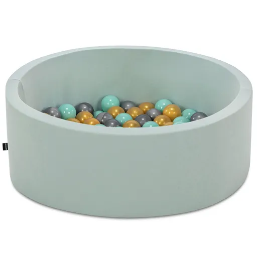 Piscina cu bile, Bubble Pops v8, 150 bile, Ø85 x 30 cm, bumbac/plastic, menta