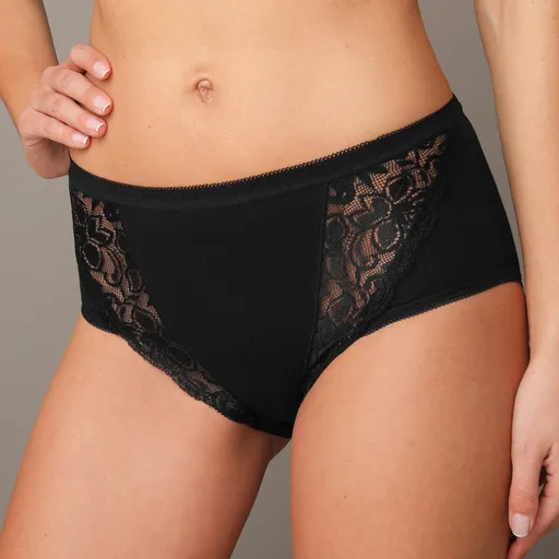 Set de 3 chiloți maxi din bumbac elastic cu dantelă