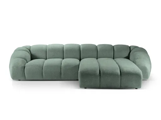 Coltar dreapta 4 locuri, Diana-192, Micadoni Home, 334x182x72 cm, catifea structurata, verde menta