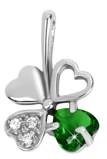 Soliter Pandantiv de argint trifoi 446 001 00349 04 - verde