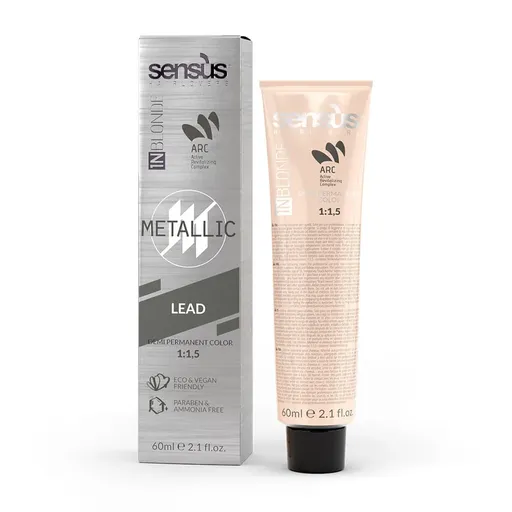 Vopsea De Par Fara Amoniac pentru Par Blond Sau Decolorat, Metalic Lead, Sensus InBlonde Toner