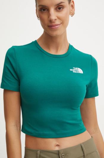 Tričko The North Face Crop S/S Tee zelená barva, NF0A55AONL11