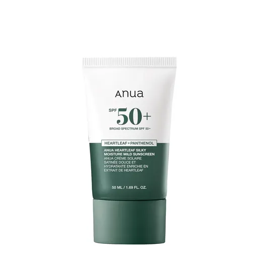 Anua Protecție solară hidratantă pentru față SPF 50+ Heartleaf Silky (Moisture Mild Sunscreen) 50 ml