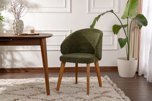 Set scaune 2 piese, Hanah Home, Bentley, Verde / Stejar închis