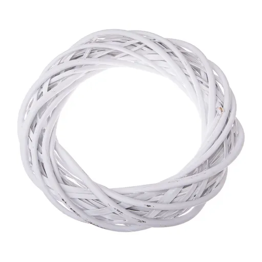 Coroană din răchită Elemetary albă, diametru 30 cm, alb