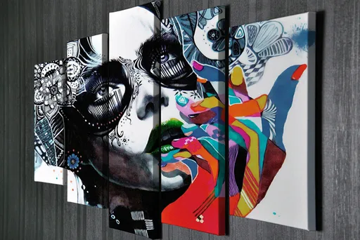 Tablou decorativ, BC56, 70 x 20 cm, Multicolor