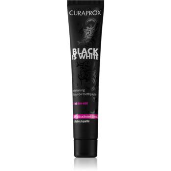 Curaprox Black is White pastă de dinți pentru albire cu cărbune activ și hidroxiapatită aroma Fresh Lime-Mint 90 ml