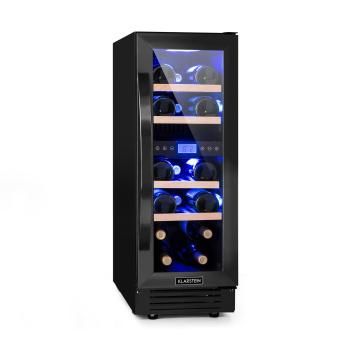 Klarstein Vinovilla 17 Built-in Duo Onyx Edition, vinotecă cu două zone, 53 l, 17 sticle, ușă din sticlă în 3 culori