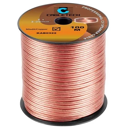 Cablu transparent pentru difuzor, cupru, 2 x 2 mm2, Rola 100m KAB0322