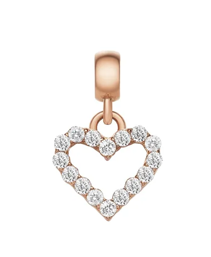 Daniel Wellington Pandantiv în formă de inimă, placat cu aur și decorat cu cristale transparente Charms DW00400427