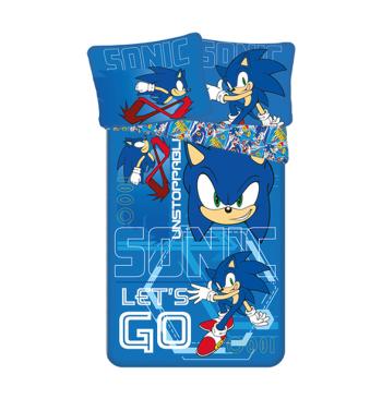 Lenjerie de pat pentru copii Sonic "Let’s go" 140x200 cm + 70x90 cm