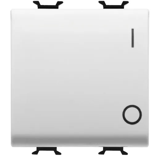 Intrerupator 2 poli 16A 2 module Gewiss Chorus GW10034, alb