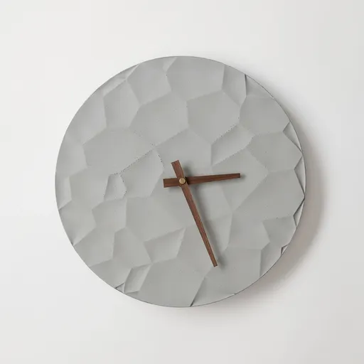 Ceas de perete din beton ODLITO Moon Crater - natural - 30 cm - ace maro