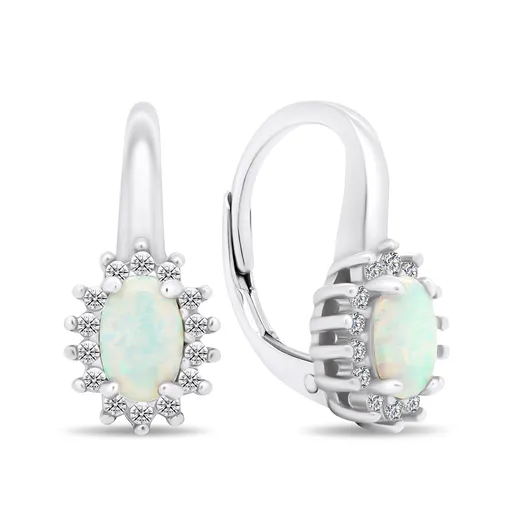 Brilio Silver Cercei de lux din argint cu zirconii și opale EA432W