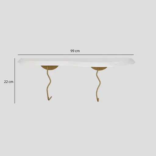 Raft de perete, Hanah Home, Lierre, Aur/Alb