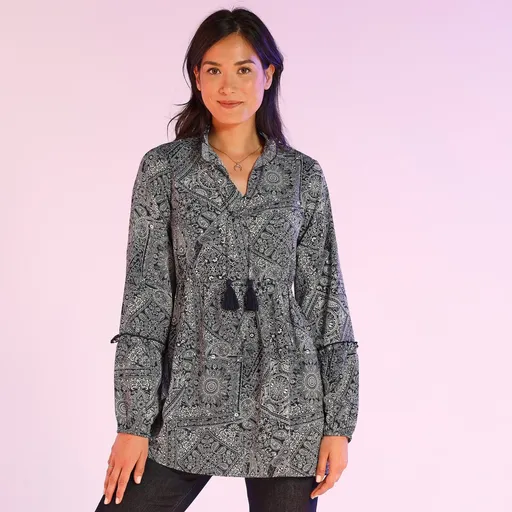 Tunică cu guler ridicat, din poliester reciclat