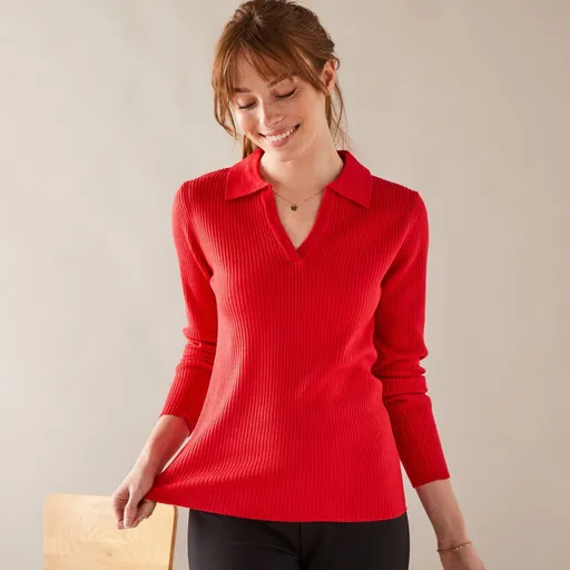 Pulover cu guler polo