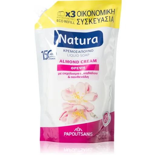 PAPOUTSANIS Natura Almond Cream săpun lichid rezervă 750 ml