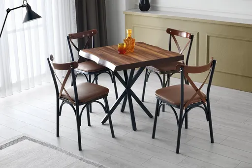 Set 4 scaune, Nmobb, Ekol 1332, 42 x 84 x 42 cm, metal, maro