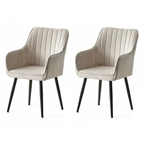 Set de scaune de sufragerie Nova Cream, 2 buc., crem deschis