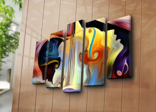 Tablou decorativ, 5PATK-232, 19 x 70 cm, Multicolor