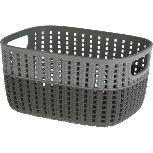 Coș de plastic Duo, gri, 23,5 x 17,5 x 11,5 cm, gri