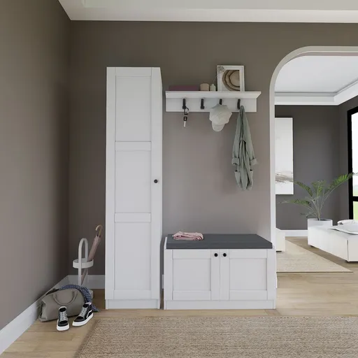 Cuier cu pantofar, Hanah Home, Lucas 1600-54, Alb