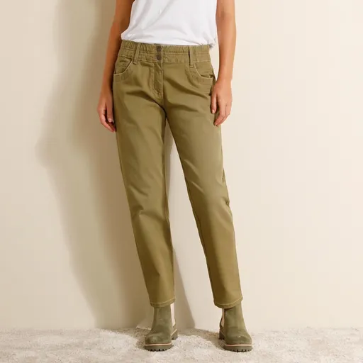 Mom jeans cu talie elastică