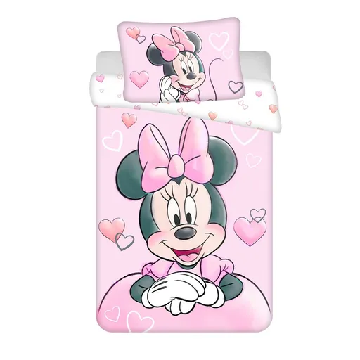 Jerry Fabrics Lenjerie de pat din bumbac pentru copii Minnie Powder pink