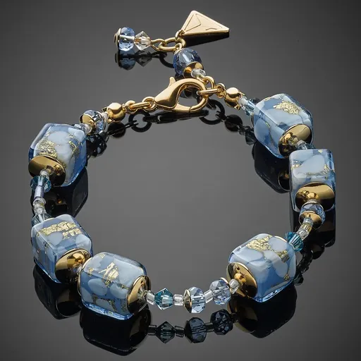 Lampglas Brățară Heavenly Glow 2 cu aur 24k în perle Lampglas BCU60