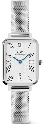 Daniel Wellington Quadro 20x26 Roman Numerals Date Sterling White Silver DW00100863