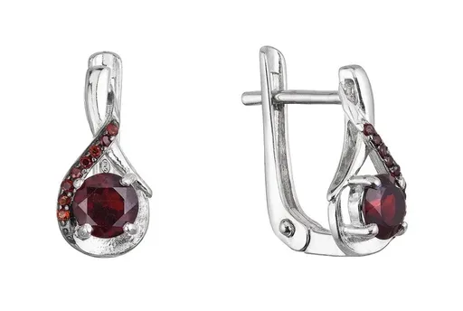 Evolution Group - Pavona Cercei suspendați din argint cu granate autentice 11495.3