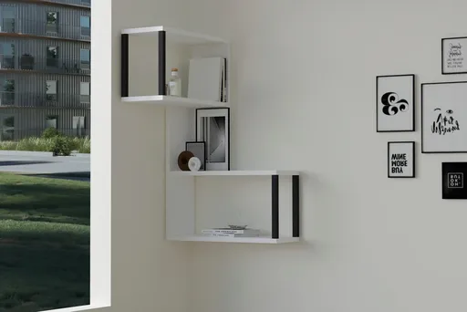 Raft de perete, Hanah Home, Lecco, 84x52x20 cm, Alb