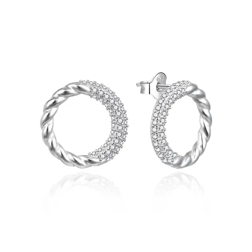 Agato Cercei stilați din argint cu zircon AGT-E189PW