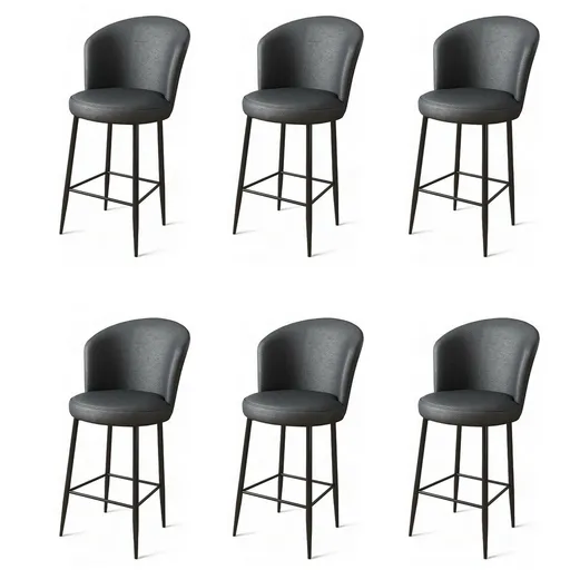 Set de scaune de bar Uras Anthracite and Black, 6buc., antracit, 6 buc.