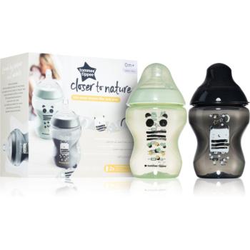 Tommee Tippee Closer To Nature Anti-colic Ollie and Pip biberon pentru sugari Slow Flow 0m+ 2x260 ml