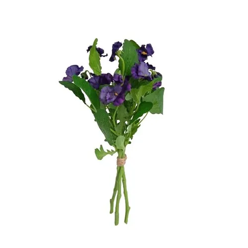 Buchet artificial de panseluțe mov închis, 37 cm, mov