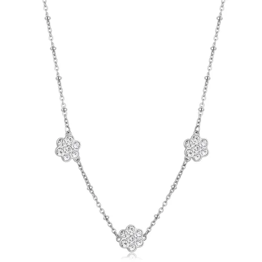 S'Agapõ Colier decent din oțel cu flori Aurora SAR42