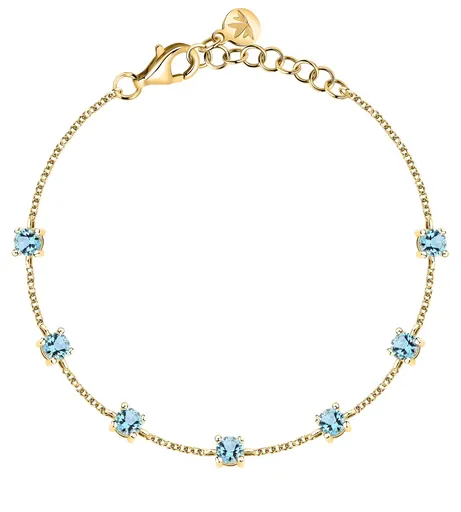 Morellato Brățară placată cu aur cu zircon cubic albastru Tesori SAIW305