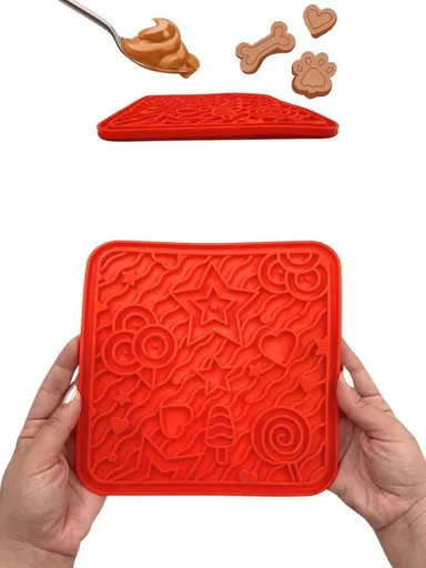 Covoraș pentru lingerea animalelor de companie, Paws & Whiskers, Havmi 1001, 100% POLIURETAN TERMOPLASTIC, Portocaliu