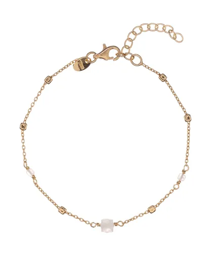 Alisia Brățară placată cu aur cu mărgele din piatră de lună AL4099.01.052